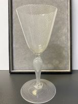 A Venetian 'filigrana' pattern drinking glass, late 19th/early 20th century