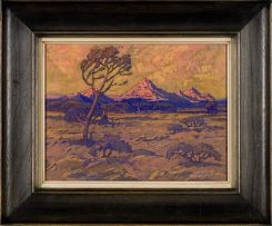 Jacob Hendrik Pierneef; A Windswept Tree on an Extensive Landscape