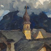 Carl Knauf; Village in an Alpine Landscape