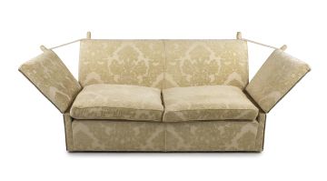 An upholstered knole sofa