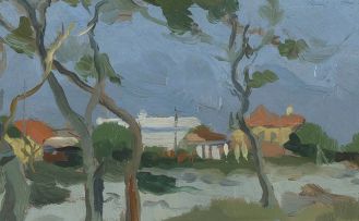 Gregoire Boonzaier; Trees and Houses, Kommetjie