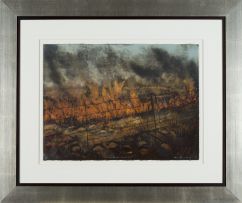 Kim Berman; Through the Wire: Lowveld Fire I