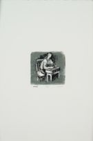 Henry Moore; Girl Seated at a Desk V and IV, two