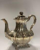 A William IV silver four-piece tea service, Edward, Edward junior, John & William Barnard, London, 1830