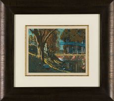 Sydney Carter; Landscape with Bridge and Bluegums