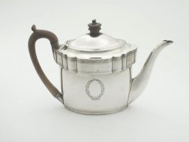 A George III silver teapot, John Emes, London, 1797