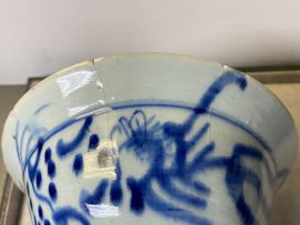 Two Chinese Provincial blue and white bowls, Qing Dynasty, 19th century