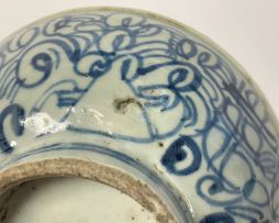 Two Chinese Provincial blue and white bowls, Qing Dynasty, 19th century