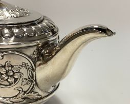 A George III silver teapot, Thomas Harper, Thomas Hobbs, Thomas Holland, London, 1805