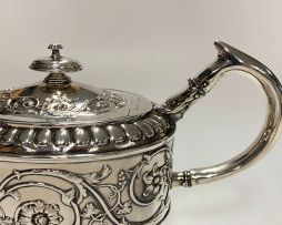 A George III silver teapot, Thomas Harper, Thomas Hobbs, Thomas Holland, London, 1805