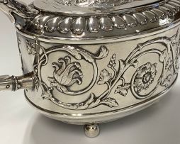 A George III silver teapot, Thomas Harper, Thomas Hobbs, Thomas Holland, London, 1805