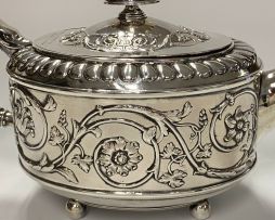 A George III silver teapot, Thomas Harper, Thomas Hobbs, Thomas Holland, London, 1805