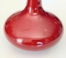 A Chinese red-glazed vase, People's Republic, 1949-