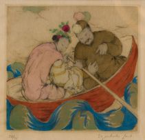 Elyse Ashe Lord; Couple in a Boat; Young Girl, two