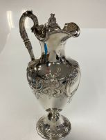 A Victorian silver claret jug, AB Savory & Sons, London, 1859