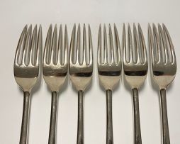 A set of twelve silver 'Old English Shell' pattern dessert forks, Josiah Williams & Co, London, 1906