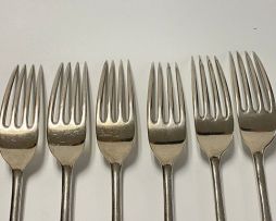 A set of twelve silver 'Old English Shell' pattern dessert forks, Josiah Williams & Co, London, 1906
