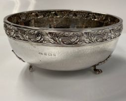 A George V silver rose bowl, Albert Edward Jones, Birmingham, 1918 retailed by Debenhams Ltd