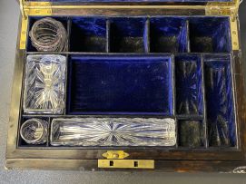 A Victorian silver-gilt-mounted travelling dressing-table set, Frances Douglas, London, 1851