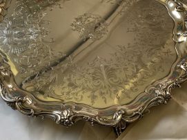 A Victorian silver-plated tray