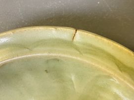 A Chinese longquan celadon dish, Yuan/Ming Dynasty