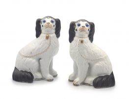 A pair of Staffordshire Disraeli dogs, 19th century
