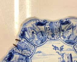 A pair of blue and white Delft faience dishes, 18th century