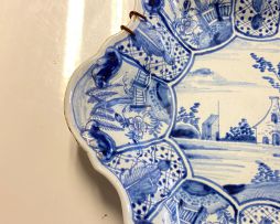 A pair of blue and white Delft faience dishes, 18th century