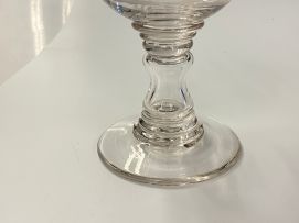 A large clear and engraved glass presentation goblet, 19th century