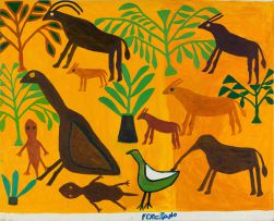 Ferciano Ndala; Composition with Animals and Birds