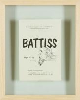 Walter Battiss; Battiss Exhibition Invitation with Self-portrait Cartoon