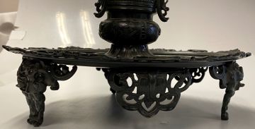 A Chinese glass and metal-mounted centerpiece, Qing Dynasty, 19th century