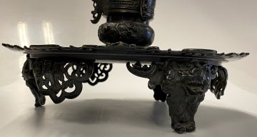 A Chinese glass and metal-mounted centerpiece, Qing Dynasty, 19th century