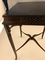 An Edwardian mahogany and painted chinoiserie occasional table