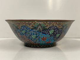 A Japanese cloisonné bowl, Meiji period, 1868-1912