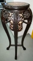 A Chinese Export hardwood and mother-of-pearl stand, early 20th century