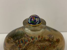 A large Chinese inside-painted glass snuff bottle, People's Republic, 1949-