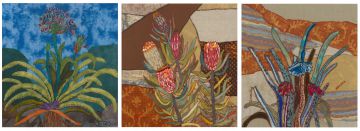 Keiskamma Art Project; Agapanthus; Protea; Flowering Succulent, three
