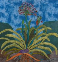 Keiskamma Art Project; Agapanthus; Protea; Flowering Succulent, three