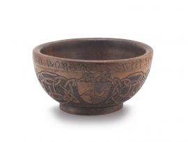 An Irish treen fruitwood bowl, late 19th century