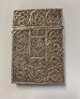 An Indian filigree silver card case, 19th/20th century