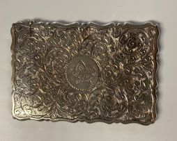 A late Victorian silver card case, George Unite & Sons, Birmingham, 1890