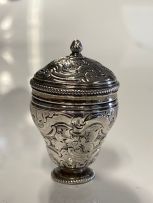 A Scandinavian silver miniature spice box, maker's mark DF, 18th/19th century