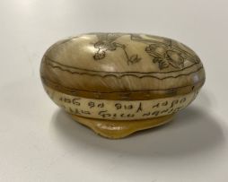 A dendritic chalcedony and gilt-metal mounted table snuff box, 19th century