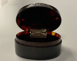 A Victorian tortoiseshell mother-of-pearl and gilt inlaid calling card case