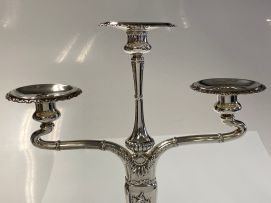 A pair of American silver three-light candelabra, Whiting Manufacturing Co., post 1924