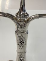 A pair of American silver three-light candelabra, Whiting Manufacturing Co., post 1924