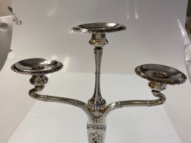 A pair of American silver three-light candelabra, Whiting Manufacturing Co., post 1924