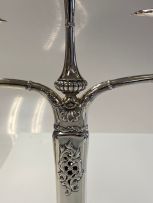 A pair of American silver three-light candelabra, Whiting Manufacturing Co., post 1924