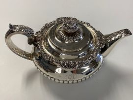 A George IV silver three-piece tea service, Thomas & George Hayter, London, 1822 - 1823